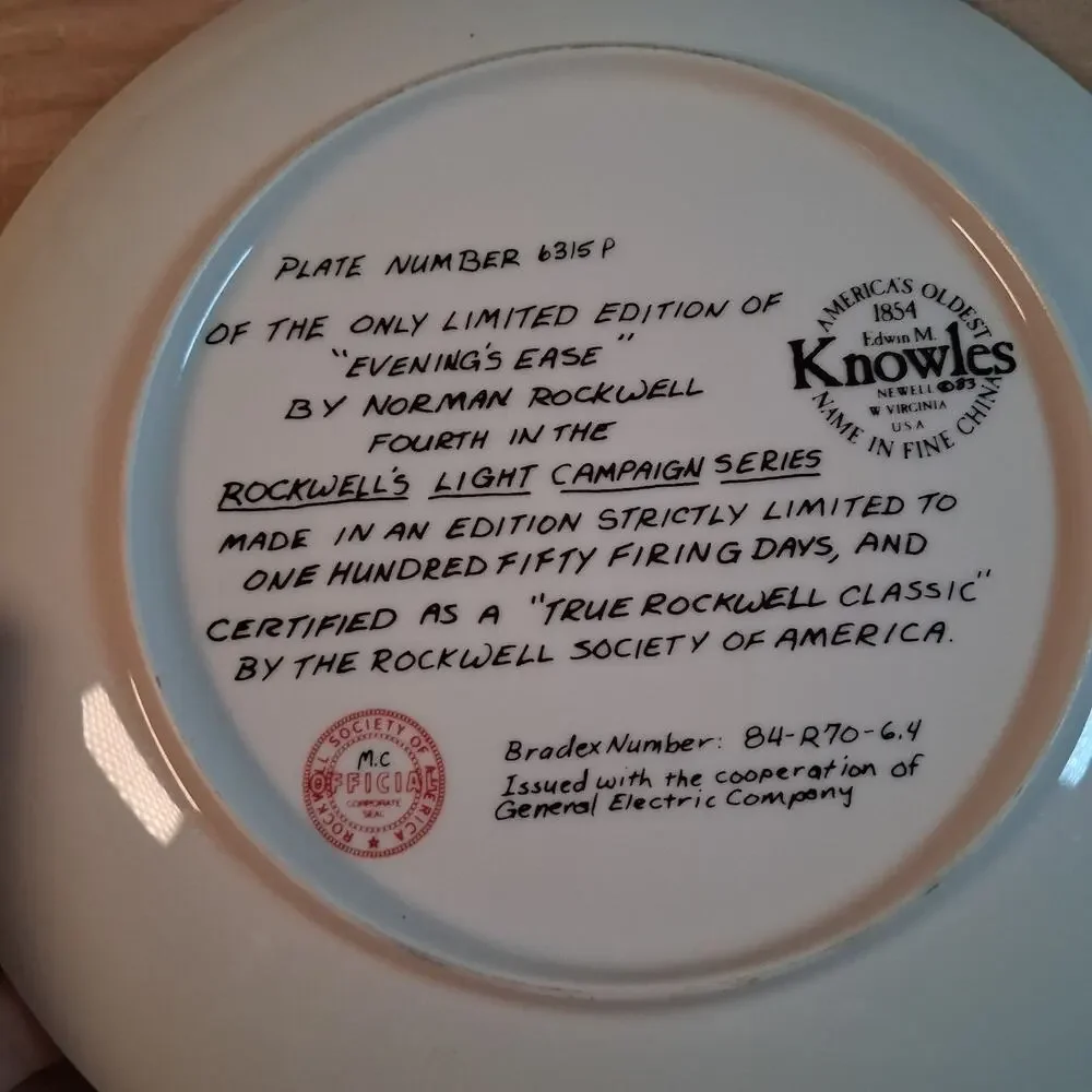 Set Of 3 Norman Rockwell Collector Plates Limited Edition Knowles Collection